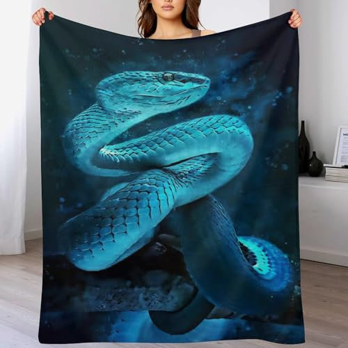 Schlange Dick Decke Weich Wärme Gemütlich Flannel-Fleece Sofadecke Deckeldecke Couchdecke Vier Jahreszeiten Bett Decke （140×180cm）