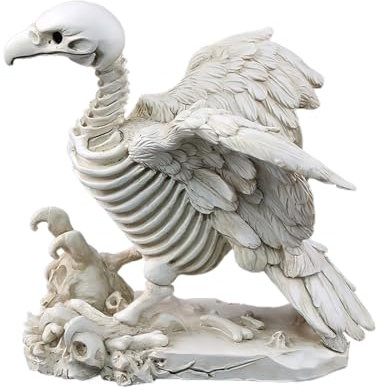 Vgvgaj Skelett Geier Halloween d-ekor Kunstharz-Skelett-Tier-Tischdekoration Kunstharz-Skelett-Tier-Heimdekor-Statue Harz-Skelett-Tier-Wohndekor-Statue Geier-Skulptur Für Wohnzimmer Schlafzimmer