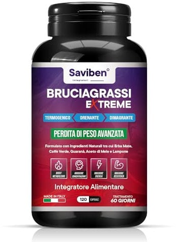 FORMULA AVANZATA Brucia Grassi Potenti Veloci Integratore Termogenico Drenante Forte Dimagrante per Addominali e Pancia Piatta | Pillole Dimagranti Veloci e Efficaci | Uomo Donna 120cps