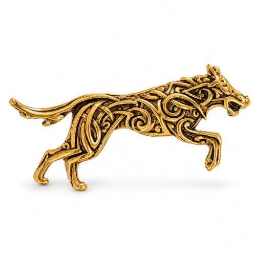 YIQPKUM Keltischer Wolf Broschen Tier Anstecker Unisex Statement Schmuckgeschenk