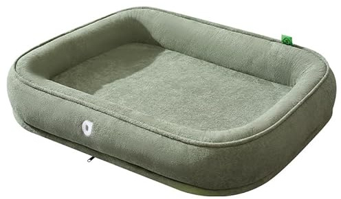 THGILNUS Avocado-Grünes Hundebett, Jahreszeiten-unabhängiges Waschbares Haustierbett mit Orthopedic Unterstützung, rutschfeste Öko-Hundematte für Große Hunde (XL（75 * 60） cm)
