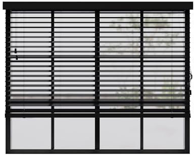 Cocoon Holz Jalousien 240 x 175 - Jalousien Fenster Innen - Holzjalousie - 50mm Lamellen - Schwarz