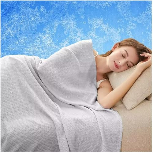 Kühle Kühlende Decke für Heißen Nächte, Leichte Selbstkühlende Bambu Microfaser Kühldecke für Menschen, Ultra Dünne Atmungsaktiv Sommerdecke Bett Wohndecke Sofa Cooling Blanket (Grau 150x200 cm)