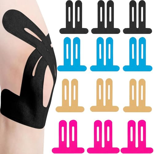Kinfezlon 12 Stüc PreCut Kinesiotapes Knie Physio Tap für Knieschmerzen | Truetape Kinesiologie Tape, Knietape, Knietapes Vorgeschnitten, Kinesiologie Tape Knie, Wasserfestes & Elastisches