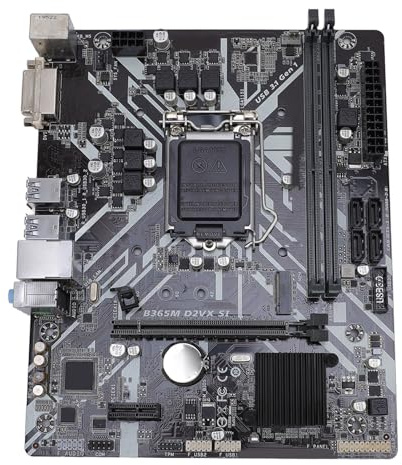 Asixxsix B365M D2VX SI Computer Motherboard, M ATX DDR4 Dual Channel 32GB RAM 2 DIMM Slots, PC Motherboard with DVI Output and PCI E 3.0 Slots, for 9th 8th Gen Core I9 I7 I5 I3