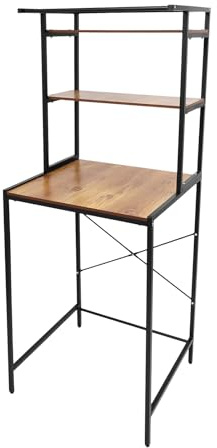 Waschmaschine und Trockner Aufbewahrungsregal, 3-Stöckiges Badezimmer Platzsparende Organizer Rack, Multifunktionsregal, Standgestell, 10 Kg Pro Ebene Tragkraft, für Badezimmer, Waschküche, Schwarz