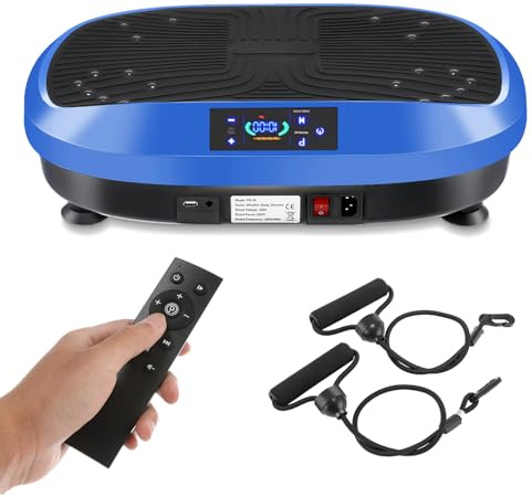 OYAJIA Vibrationsplatte - 4D Rüttelplatte Sport für Zuhause - 120 Intensitätsstufen - 6 Trainingsprogramme - Massagegerät & Sportgerät mit Bluetooth für Home Workout - Mit Widerstandsbändern
