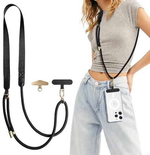 UnnFiko Handykette Universal Handyband zum Umhängen,Verstellbar Lanyard für Handyhülle mit Patch für alle Smartphones