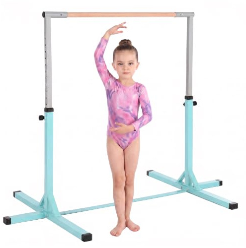 HOMCOM Gymnastikstange für Kinder Höhenverstellbar für 3+ Kinder Hellblau