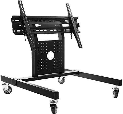Universal Mobile TV Stand, Height Adjustable Rolling TV Cart for 42-86 Inch TVs, VESA 100x100mm to 800x600mm, Holds 110lbs, Extra Entertainment Tray, Space-Saving Design