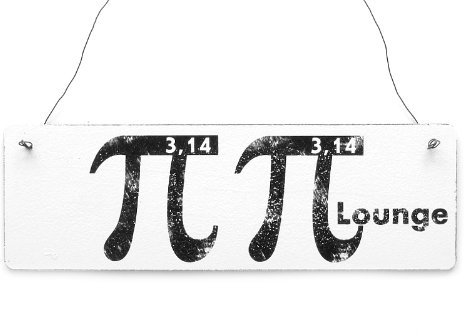 Interluxe Shabby Vintage Schild Türschild 3,14 PI PIPI LOUNGE Toilette WC Holzschild Retro