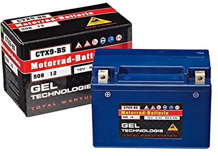 Panther GEL YTX9-BS - 12 V / 8 Ah - 80 A/EN 50812 CTX9-BS Motorradbatterie