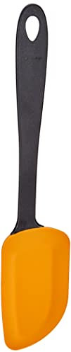 Fiskars Spatule Maryse, Résistant à la chaleur jusqu'à 180 °C, Plastique/Silicone, Longueur: 26,5 cm, Noir/Orange, Essential, 1023803