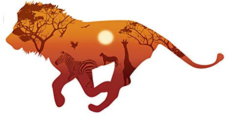 Ruuning Lion Afrika Style Wandtattoo Aufkleber für Wohnzimmer Dekor