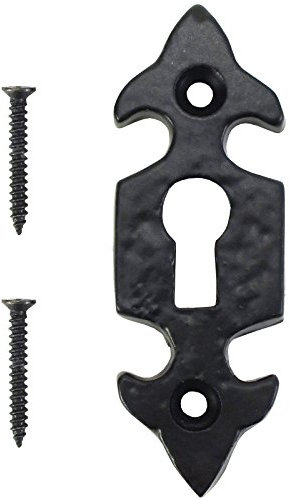 Large 75mm Black Antique Key Escutcheon | Keyhole Plate + Fixings