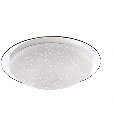 LeuchtenDirekt, LED Deckenleuchte, D=38cm, IP 44, dimmbar über Wandschalter, Farbtemperatur einstellbar, Badlampe, warmweiss - kaltweiss, Deckenlampe, spritzwassergeschützt, Sternenhimmel, Chrom