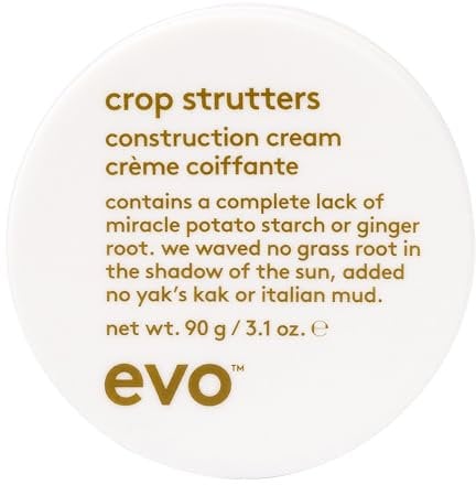 Evo crop strutters construction cream 90g I Styling-Creme für alle Haartypen, kurze Haare, für mehr Halt I verleiht mittleren Glanz, flexibler Halt I vegan, ohne Sulfate