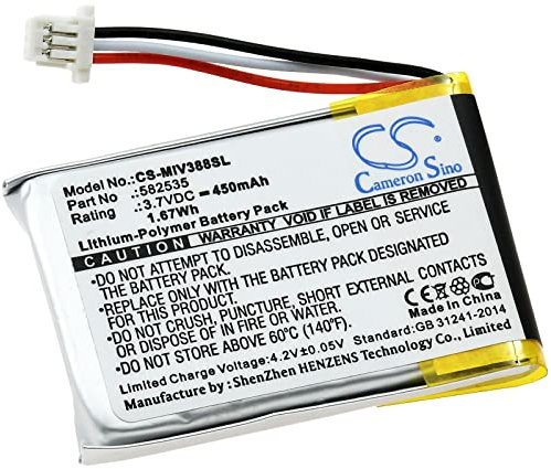 Akku für Unfall- / Autokamera, Dashcam Mio Mivue 388, 3,7V, Li-Polymer