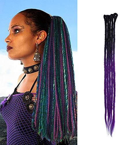 Meche Pour Tresse Africaine Couleur Rajout Cheveux Synthetique Crochet Braids Extension Afro 24/60CM [ 5 Mèches ] Noir Violet