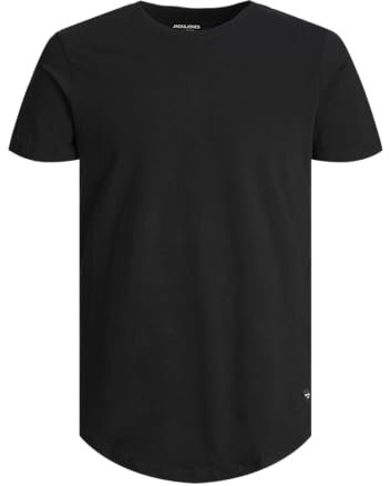 Jack & Jones Men's Jjenoa Tee Crew Neck Noos T Shirt, Black, L UK
