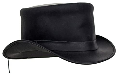 Dream Apparel Herren Zylinder, Leder, Schwarz