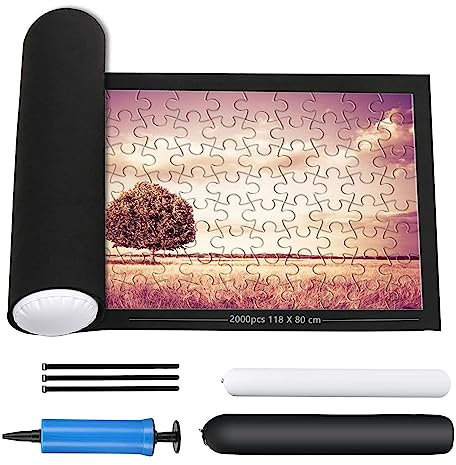 LATTCURE Puzzlematte Puzzlerolle Puzzle Matte roll 2000 Teile, Puzzle Rollmatte Sparer Puzzleunterlage Jigsaw Rolls Puzzles Pad aus Filz, Riesenfilzmatte zur Aufbewahrung von Puzzles