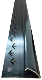 Carpet to Vinyl/Lino Threshold Strip Flooring or Doorway Trim - Metal Plate Strip Threshold Doorbar Single Edge - Black Colour