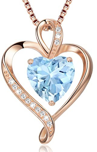 LAVUMO Herzkette 925 Silber Rosegold Gold Damen Halskette - Herz änhänger Silber Kette Damen Schmuck Geschenk für Frau Frauen MaMa Freundin an Geburtstags Weihnachten Valentinstag Hypoallergen Ketten