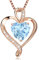 LAVUMO Herzkette 925 Silber Rosegold Gold Damen Halskette - Herz änhänger Silber Kette Damen Schmuck Geschenk für Frau Frauen MaMa Freundin an Geburtstags Weihnachten Valentinstag Hypoallergen Ketten
