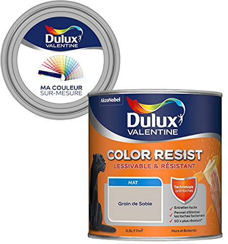 Ma Couleur Sur-Mesure par Dulux Valentine – Peinture Intérieure Murs, Plafonds, Boiseries - Palette Authentique, Pièce à Vivre Mat, Grain de Sable , 0,5 L