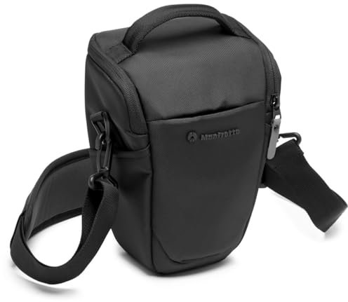 Manfrotto Advanced Holster M III, Tasche für spiegellose Kamera mit Objektiv, Kameratasche mit Stativhalterung und Regenschutz, Fotografie Zubehör