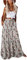 EARKOHA Langer Maxirock für Damen, hohe Taille, Paisleymuster, mit Taschen, Weißer Blumenstrauß, Klein