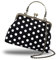 Abuyall Floral Top-Handle Handtasche Kiss Lock Abendtasche für Frauen Vintage Handtasche, Weiß gepunktet