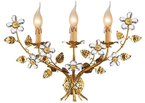 Casa Padrino Luxus Barock Wandleuchte Gold mit Patina 52 x 20 x H. 35 cm - Elegante Barockstil Wandlampe mit edlem Murano Glas - Barock Leuchten - Luxus Qualität - Made in Italy
