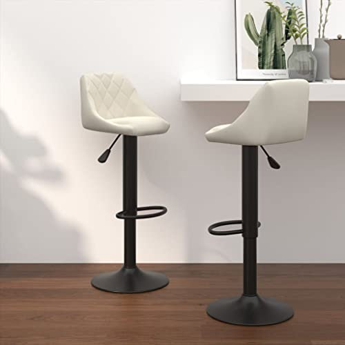 INLIFE Barhocker 2 STK. Creme Samt,12.95kg,335348