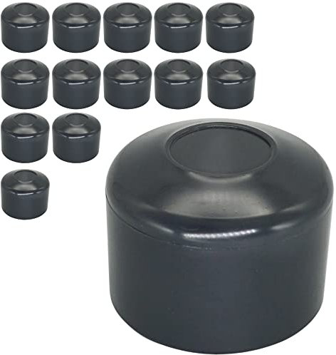 SKIR'CO Lot de 14 capuchons ronds en plastique gris pour poteaux de clôture ronds, 40 mm, gris anthracite 7016