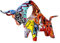 Visiblurry Wall-Street-Stier-Statue, Graffiti-Gruben-Statue Von Stier, Kunstharz-Skulptur Zum Sammeln, Tischdekoration, Kreative Wall Street Bull Statue Skulptur Sammelbare Tischdekoration Home