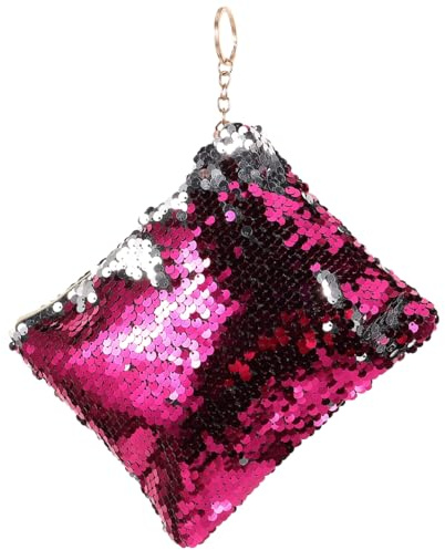 GALPADA Sac À Main Femme Pailleté Petit Sac Cosmétique Fermeture Éclair De Monnaie Durable pour Cartes Clés Et Articles Quotidiens