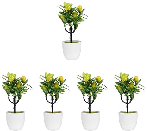 Warmhm 10 Stück Künstliche Zitronen-Topfpflanzen Für Den Innenbereich Künstlicher Zitronenbaum Künstliche Zitronen-Topf-Obst-Blumentöpfe Innendekoration Zimmerpflanzen Künstliche