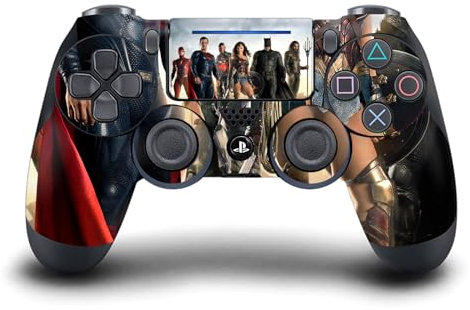 Head Case Designs Offizielle Zack Snyder's Justice League Gruppe Farbig Snyder Cut Darsteller Kunst Vinyl Haut Gaming Aufkleber Abziehbild kompatibel mit Sony PlayStation 4 PS4 DualShock 4 Controller