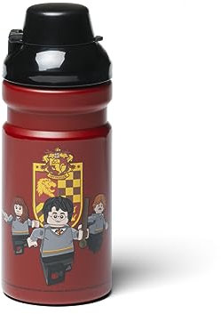 Room Copenhagen LEGO Harry Potter Gryffindor - 390 ml, Bouteille d'eau pratique et ludique pour enfants avec bec verseur couvert