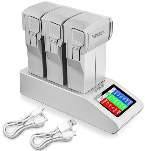 STARTRC Caricabatterie LCD Mini 4 Pro Per DJI Mini 4 Pro/Mini 3 Pro Accessori, Hub Di Ricarica Bidirezionale Serie Per DJI Mini 4 Pro/Mini 3, Carica Tre Accessori Per Batterie Di Volo Intelligenti