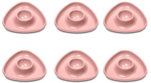 Westmark 6 Coquetiers, Triangulaire, Empilable, Plastique de Haute Qualité, Tri, Rose, 207022EP