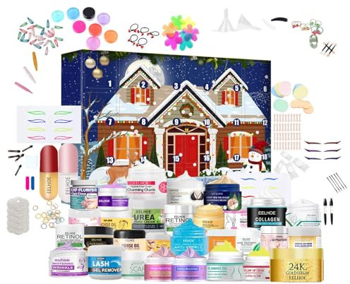Beauty Adventskalender 2024, Makeup Beauty Essence Adventskalender, Beauty Produkte Hautpflegeprodukte 24 Tage Weihnachts-Countdown-Kalender Geschenke Für Erwachsene Frauen