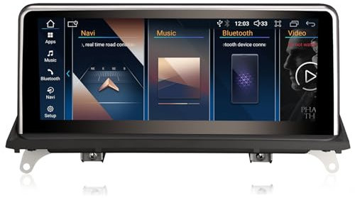 Android 14 DAB+ Autoradio Qualcomm 8 Kern 4GB+64GB Für BMW X5 E70 X6 E71 2008-2010 mit 10,25 Zoll IPS Touchscreen GPS Navigation CarPlay Android Auto WiFi USB Bluetooth Canbus Idrive Lenkradsteuerung