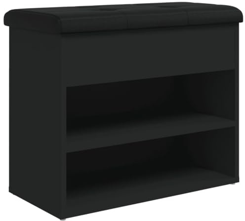 vidaXL Schuhbank Schwarz 62x32x50 cm Holzwerkstoff