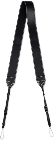 VOVMOEYA PU Leather Camera Strap,PU Leather Camera Neck Strap for Sony Alpha 7 IV A6400 for Fujifilm X100VI for Canon for Nikon Camera Shoulder Strap - Black