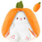 OSDUE Hasen Verstecken, Flip Plüsch Spielzeug, Plüschtier Hase Stofftier, Erdbeeren Karotten Hase mit Reißverschluss, Geburtstagsgeschenk für Jungen, Mädchen, Kinder(33cm Orange)