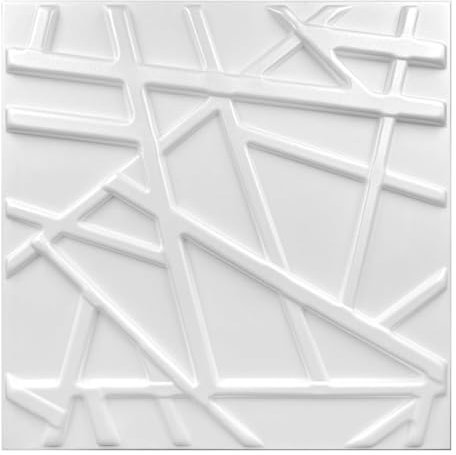 Deccart - 3D Wandpaneele 50x50 cm - Paneele Wand Wall Panels Deko Wandverkleidung Innen Panel Deckenverkleidung Decke Deckenpaneele Platten Styropor EPS-Polystyrol Line 5 m², 20 Stück,Weiß