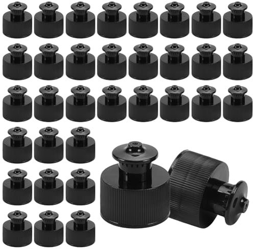 OLYCRAFT 100 tapas de repuesto de plástico negro de 28 mm de diámetro interior, tapa de botella deportiva trenzada de plástico para botella de agua, tapa de repuesto para botella de agua, tapa de